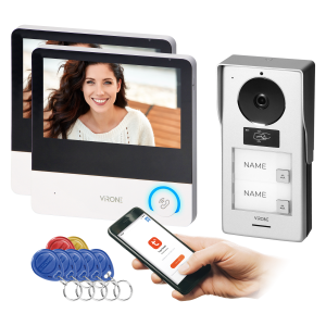 PAVONIS MULTI, two-family video doorphone set, 4-wire, 7", Wi-Fi, touch screen, Full HD, RFID